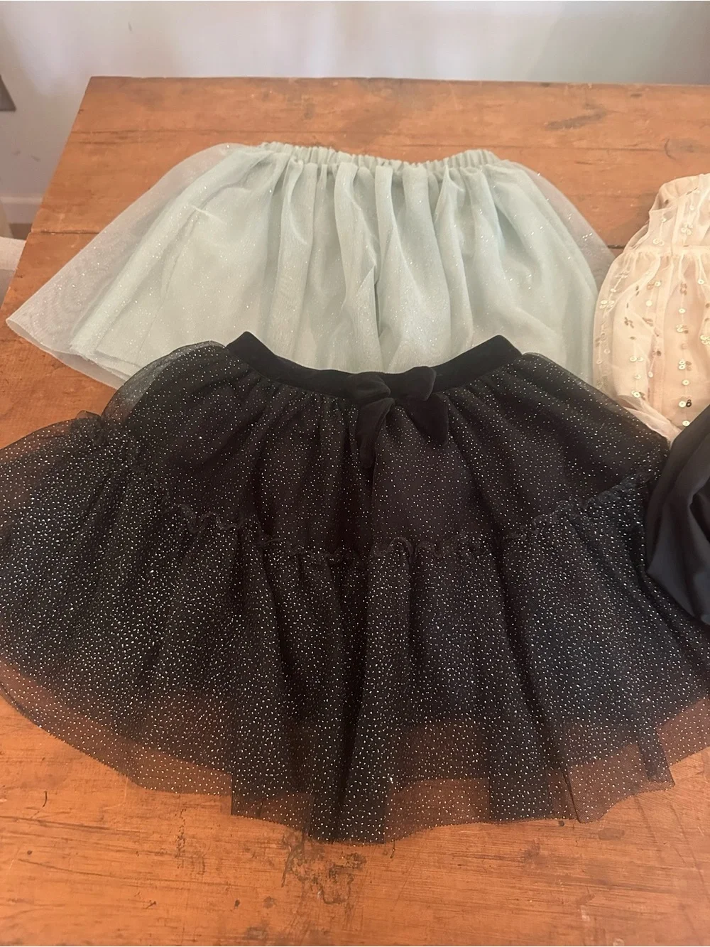 H&M Kids Layered Tulle Skirts in Mint, Cream, and Black